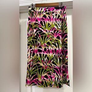 Kasper Tropical Leaf Print Pencil Skirt Size 2